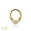 316L SURGICAL STEEL SPIKE CHEVRON WOVEN V-SHAPE WEAVE FRONT SEPTUM HINGED SEGMENT HOOP RING